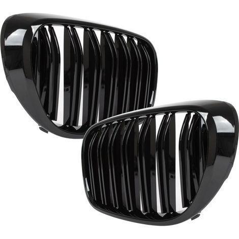 Paragolpes frontal BMW 7 G11 G12 2015- negro brillante, diseño doble barra (1/4)