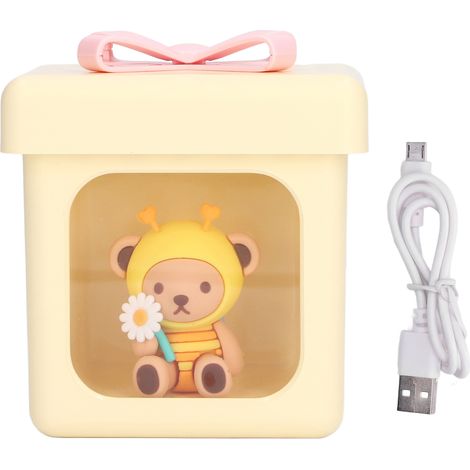 Lumière de nuit LED ours mignon lampe de chevet USB charge animale exquise pour chambre enfants (1/5)