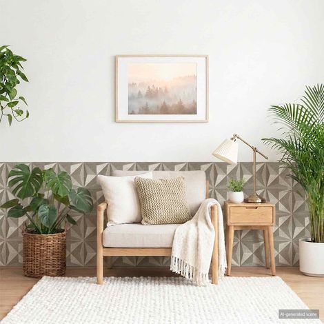 vidaXL Panneaux muraux 12 pc 50 x 50 cm Béton Origami Mousse XPS (1/5)