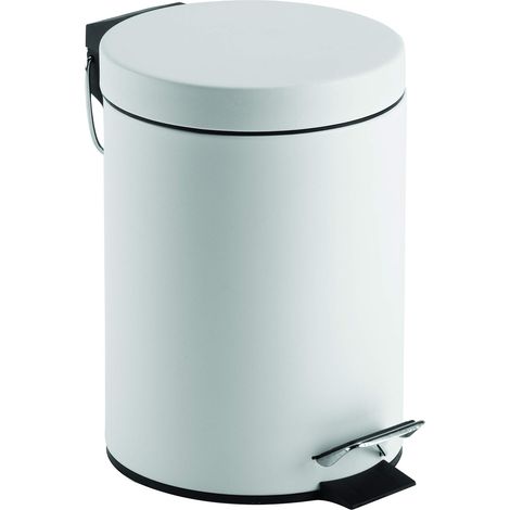 King Home PATTUMIERA TONDA A PEDALE 3 LT BIANCA in acciaio 16,8x24h cm (1/4)