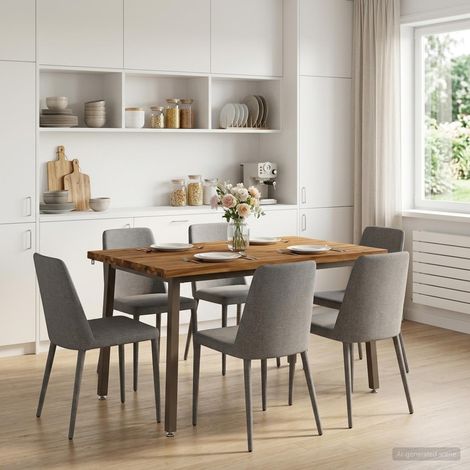 vidaXL Live Edge Dining Table 90 x 55 x 75 cm Solid Acacia Wood (1/5)