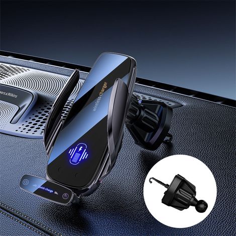 Support Téléphone Voiture Sans Fil - Chargeur Sans Fil 15 W - Compatible Tous Smartphones - Support Réglable 360° - Pour Ventilation Voiture - 1 Pièce (1/5)