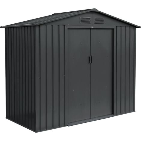 Garden shelter 2.71m² with anchor kit Anthracite 213x131x185 cm - Houtland (1/5)
