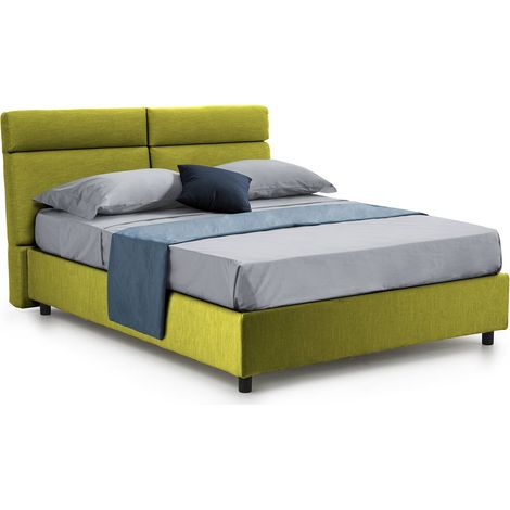 Letto Matrimoniale Annus, Materasso Incluso, Sfoderabile Made in Italy, Verde (1/5)