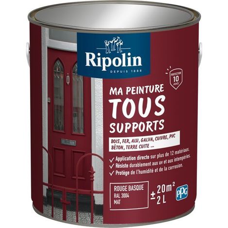 Ma Peinture Tous Supports - Mat - 2L - Rouge Basque - Ripolin (1/5)