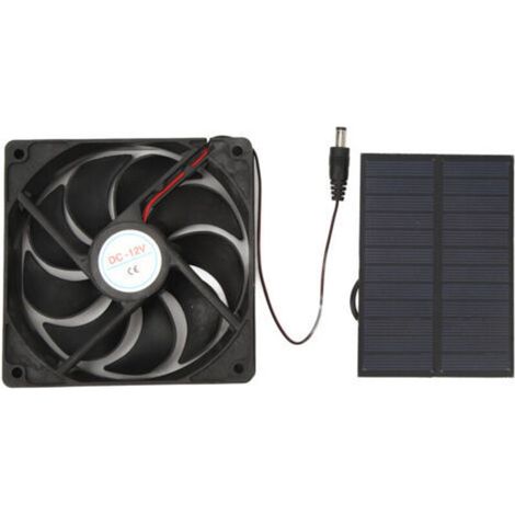 Kit de ventilateur de panneau solaire extérieur silicium monocristallin pour caravanes camping-cars toilettes maisons pour animaux de compagnie 12V 3W (1/4)