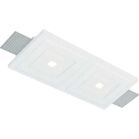 Ideal Lux Faretto Incasso ZEPHYR 2 luci LED integrato bianco gesso