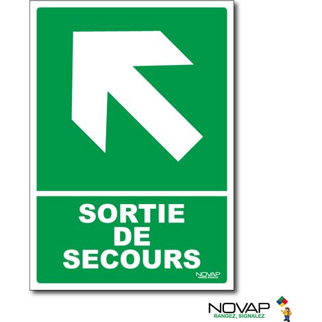 Panneau Sortie de secours en haut à gauche - Rigide A5 - 4600796