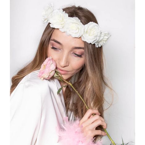 Fascia per capelli, corona per la comunione, fiori, rose, addio al nubilato (1/4)