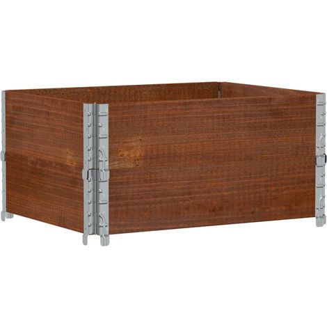 Colliers de palette 2 pcs marron 80x60 cm bois de pin solide
