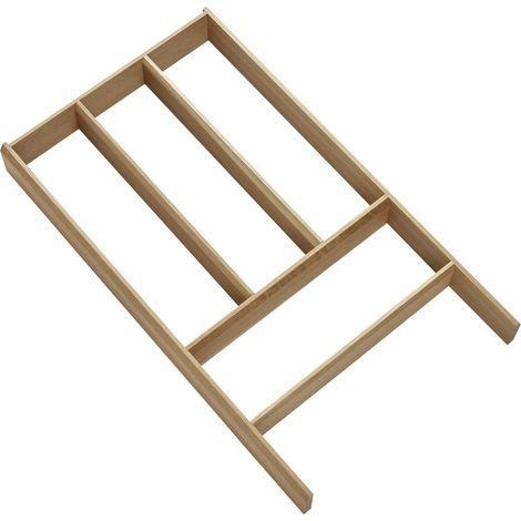 ORGA-BOX Individual Besteckeinsatz (473 x 273 x 50 mm) Multifunktionseinsatz Schubladeneinsatz für Schubkästen mit einer Innentiefe von 473 mm Massivholz Eiche lackiert (1/5)