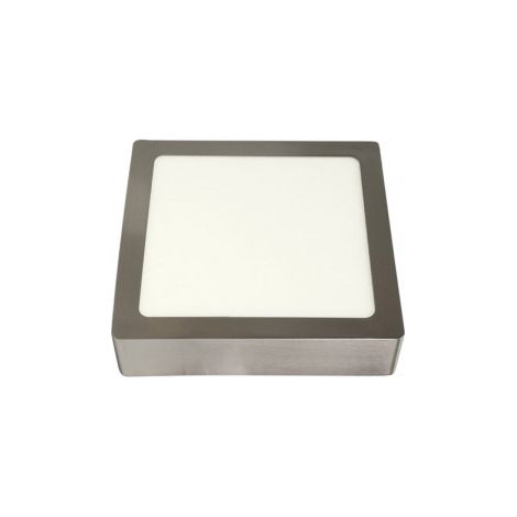 Downlight superficie tufo 12w 4000k Nickel Square 1080lm 3.5x17x17 Cm