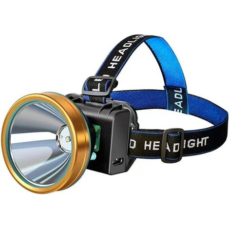 Lampe frontale LED XHP90 rechargeable USB 500000 lumens haute puissance, étanche, zoom réglable, idéale pour camping et randonnée
