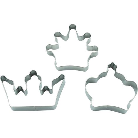 Lot de 3 emporte-pièces « Couronnes » – Emporte-pièce royal – Pour la cuisson de biscuits – En acier inoxydable et passe au lave-vaisselle (1/5)