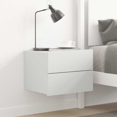 Table de chevet-Table de nuit Blanc 40x30x30 cm Bois d'ingénierie 198503 (1/5)