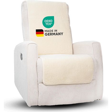 Housse de fauteuil Novaliv pour fauteuil relax naturel - housse de fauteuil universelle sans accoudoirs - housse de fauteuil de protection en laine