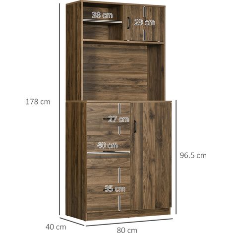 Buffet moderne avec 3 tiroirs et un placard, meuble en bois pour garde-manger (1/5)
