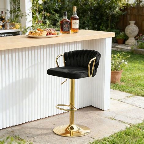 Chaise de Cuisine coussin moelleux assise confortable tabouret de bar élégant (1/5)