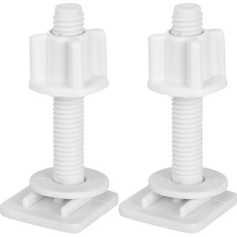 2-Piece ABS Plastic Toilet Seat Screw Kit - Stable and Easy to Install Fixings for Household and Public Toilet Seats (2.8 x 2.8 cm) (1/5)