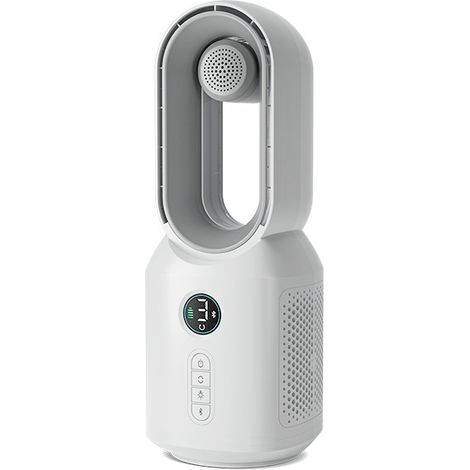 Ventilateur de bureau rafraîchissant, ventilateur portable sans pales, ventilateur USB, avec veilleuse et enceinte Bluetooth (1/5)