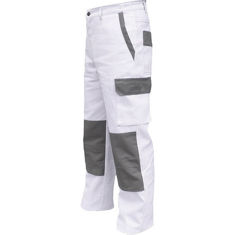 Dulary – Pantalon de jardinage élastique – 7 poches pratiques – Taille T 36/38 – Soufflet pour protège-genoux (1/2)