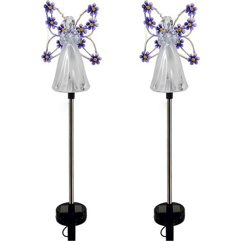 Lot de 2 guirlandes solaires LED en forme d'ange pour jardin, étanches, idéales pour Halloween et Noël. Décoration de jardin extérie (1/5)