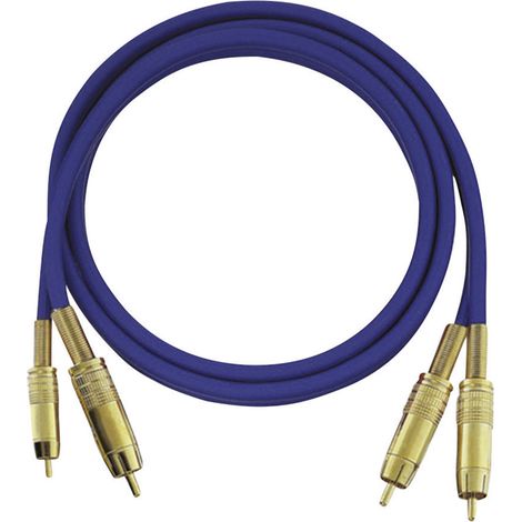 Cinch Audio Anschlusskabel [2x Cinch-Stecker - 2x Cinch-Stecker] 0.50 m Blau vergoldete Steckkontakt (1/3)