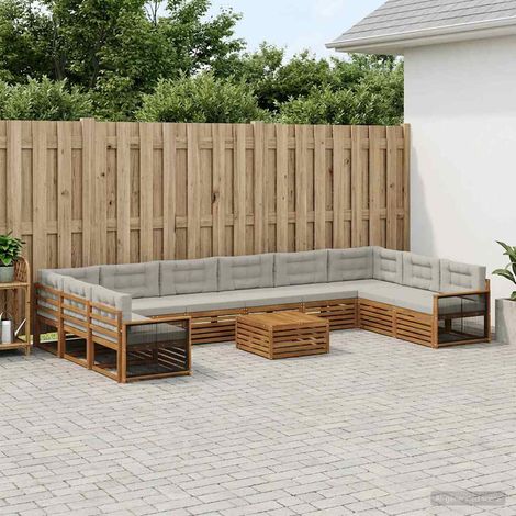 vidaXL Set divani 11 pz Legno di Acacia Massello (1/5)