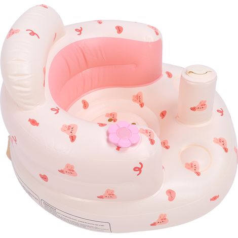 Chaise gonflable pour tout-petits, mignonne, douce, sûre, portable, écologique, en PVC, siège de soutien pour bébé pour salle de bain/herbe (1/5)