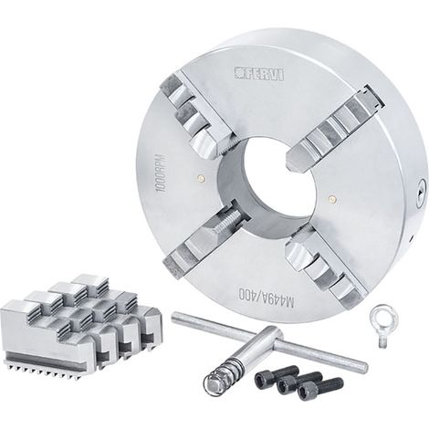 Fervi M449A/400 Mandrino a 4+4 griffe di precisione autocentrante per tornio (1/3)