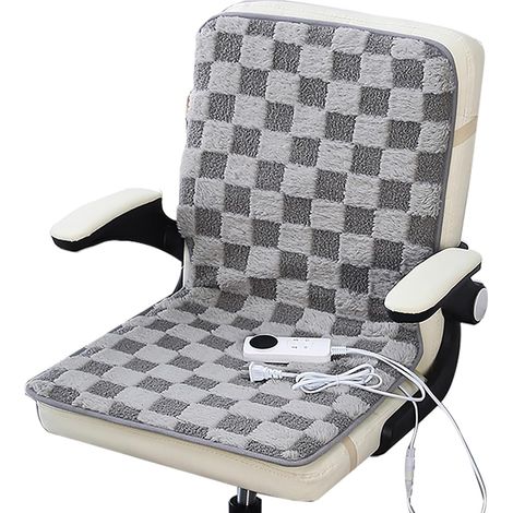Coussin chauffant de siège avec sangles de fixation élastiques antidérapantes, housse de siège chauffante portable pour l'hiver, idéale pour le bureau et la maison (gris) (1/5)