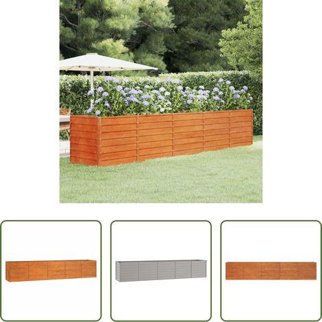 Cortenstahl - Hochbeet Rostig 400x80x77 cm Cortenstahl (1/5)