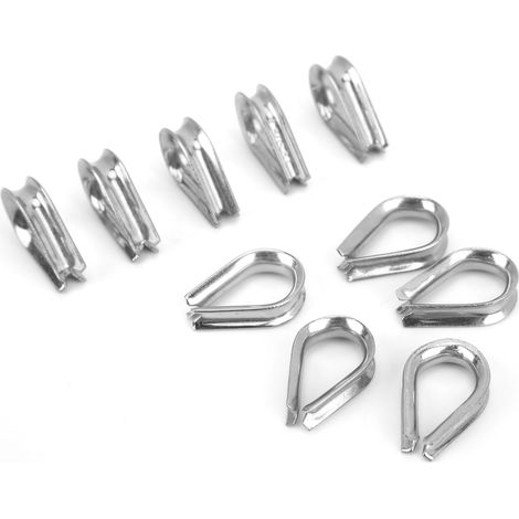 Colliers de serrage pour câbles marins en acier inoxydable de 3 mm, anneaux de protection pour câbles, cosses (1/5)