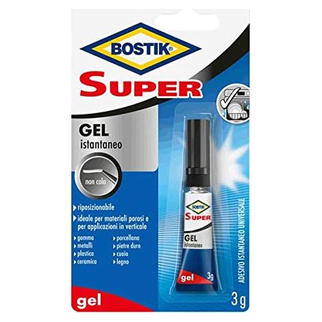 Adesivo Istantaneo Universale Gel (clip Strip) Bostik Super 12 Blister 3 Gr