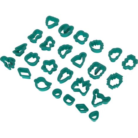 Emporte-pièce pour boucles d'oreilles en pâte polymère, 25 formes de moules à boucles d'oreilles en pâte pour le bricolage quotidien, vert foncé. (1/5)