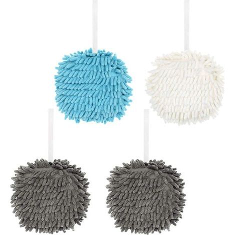Chenille-Handtücher – Korallensamt-Mikrofaser – Weich, saugfähig, fusselfrei – Für Bad und Küche – 4er-Pack (1/5)