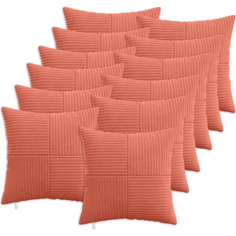vidaXL Cushion Cover 12 pcs ALMELO Red Orange 40 x 40 cm Corduroy (1/5)