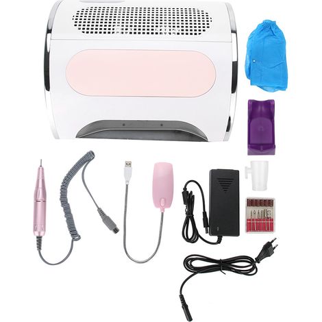 Perceuse électrique multifonction pour ongles avec aspirateur à poussière et lampe UV LED 100-240V (1/5)