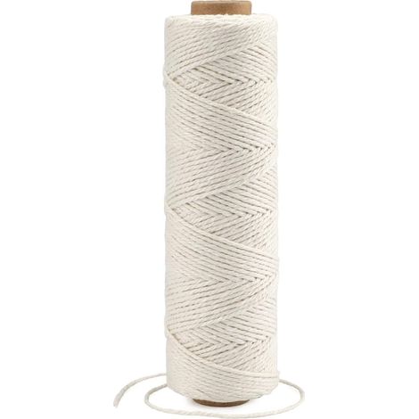 Ficelle en coton beige de 100 m de long pour boucher, boucher, boulanger, travaux manuels, emballage, jardinage (1/5)