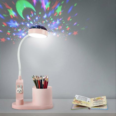 Lampe de bureau pour enfants, lampe de chevet avec porte-stylo, lampe de lecture LED rechargeable à intensité variable [PB]