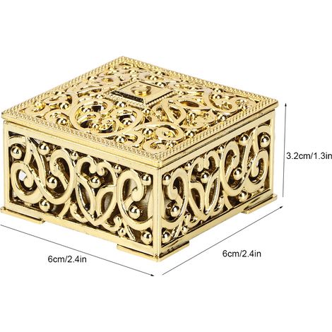 Boîtes cadeau métalliques pour mariage 12pcs boîtes carrées argentées 6cm plastique avec design ajouré pour événement festif (1/5)