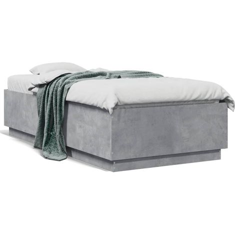 Cadre de lit gris béton 75x190 bois d'ingénierie (1/5)