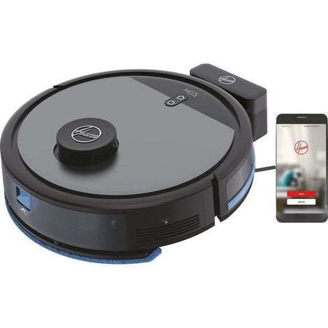 Hoover HG5 HYDRO Robot Aspirapolvere Lavapavimenti con Mappatura, 0,2 L, Wi-Fi, 5 Modalità, 1 Spazzola XL e 2 Laterali, 34x34x10,3 cm, Grigio (1/5)