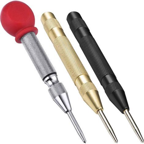 Set of 3 automatic spring-loaded punches with adjustable, non-slip chrome handles (1/5)