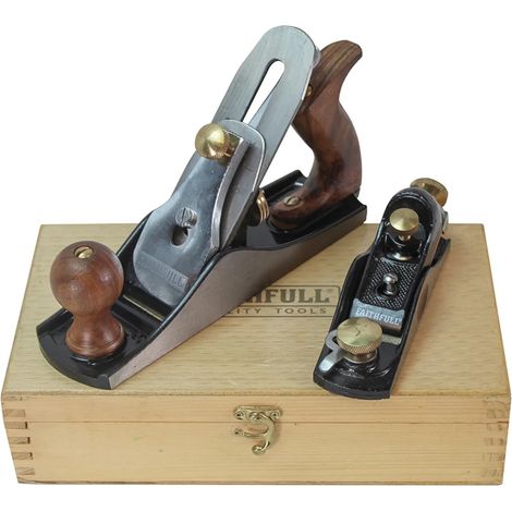 Faithfull No.4 Plane & No.60 1/2 Plane in Wooden Box