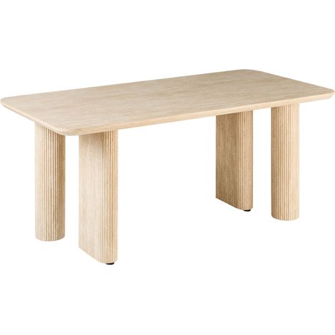 Tavolo da pranzo in MDF rettangolare a gambe larghe 180 x 90 cmmarrone chiaro Barroy