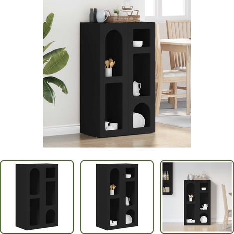 Rangement salon - Buffet Noir 59 x 35 x 100,5 cm Bois d'ingénierie (1/5)