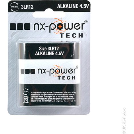 NX - Pile alcaline blister x1 3LR12 Nx-Power Tech 4.5V 4.4Ah (1/3)
