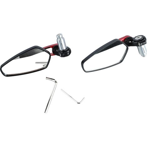 Rétroviseur Moto 360° Rotatif Verre Lisse Vision Claire Rétroviseur Latéral Universel Guidon Rouge 1 Paire (1/5)