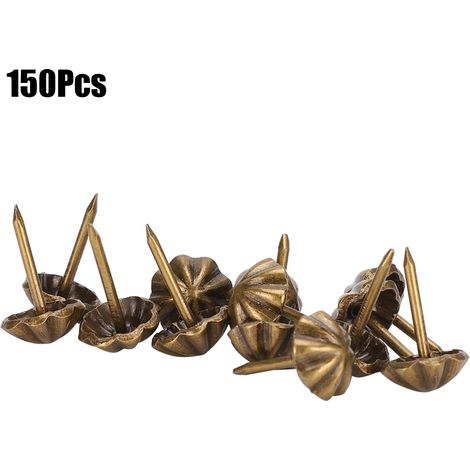 150 clous de tapissier à motif rétro brillant pour canapé, accessoires de couture et de loisirs créatifs, fer à repasser 11 mm (1/5)